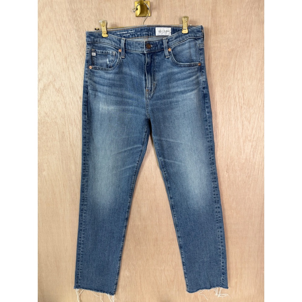 AG The Boyfriend Relaxed Fit Italian Fabric Skinny Jeans Distressed Hem 26